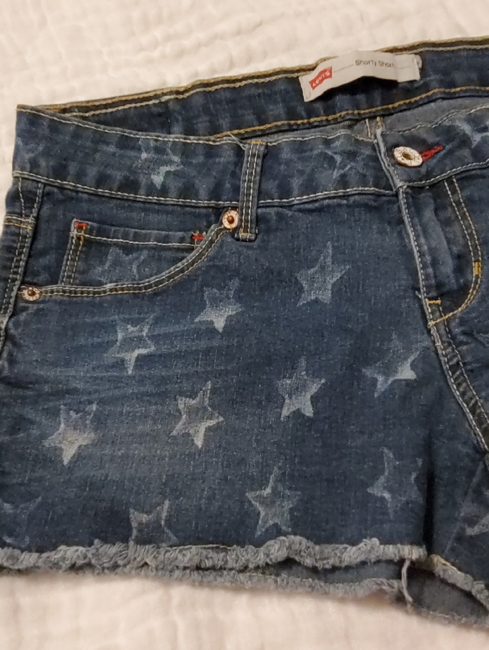 Levi's Star-Print Dark Blue Denim Shorts